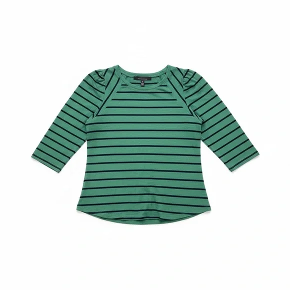 White House Black Market Green and Black Top - Picture 1 of 5